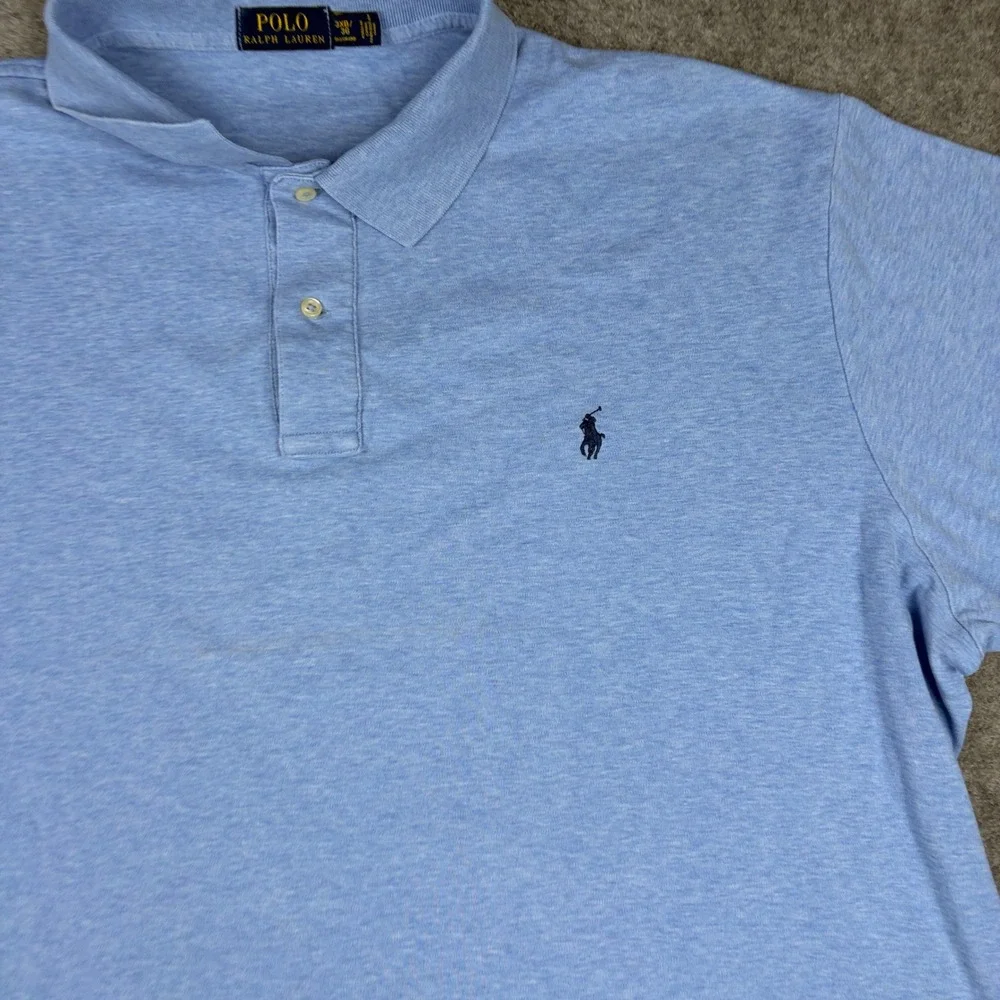 Polo Ralph Lauren Polo Shirt Mens 3XB Blue Heather Short Sleeve Pony Logo